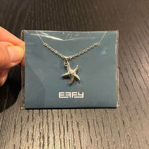 Effy silver starfish necklace. Lobster clasp. New, in package.
